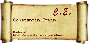 Constantin Ervin névjegykártya