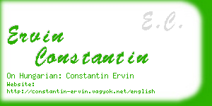 ervin constantin business card
